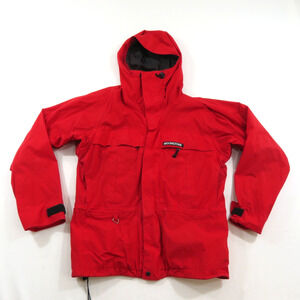 Moonstone Gortex Jacket Hooded Red Black Lightweight Lined Sz M